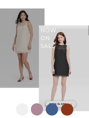 Bundle a new day Sheer organza Shift Dress in Black and Cream (2 dresses)